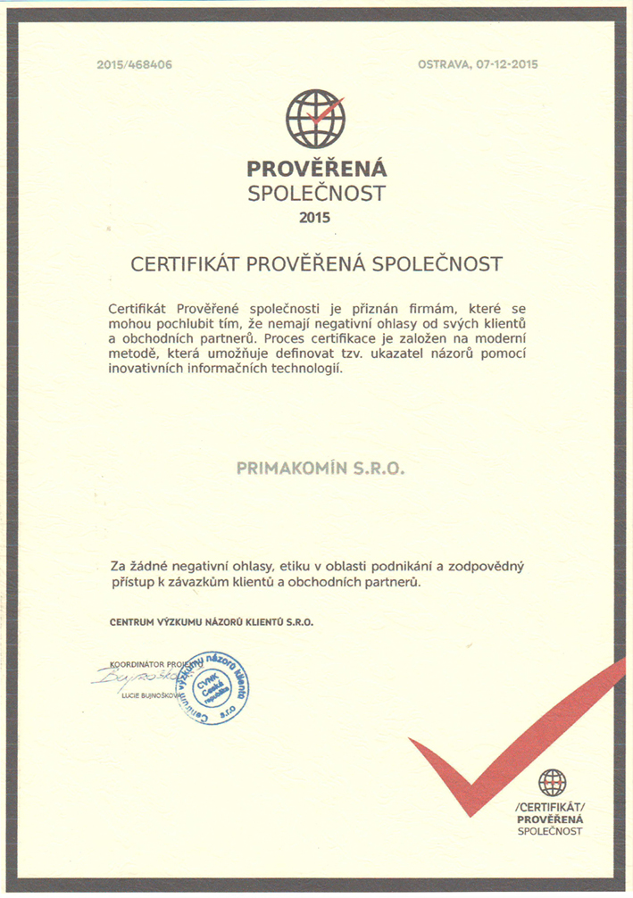 web Prověřená firma 2015